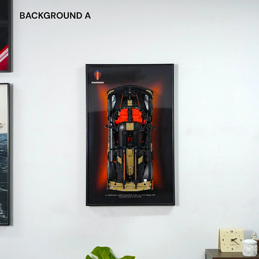 Wall Display Frame for LEGO® Technic™ Koenigsegg Sadair's Spear Megaca (42232)