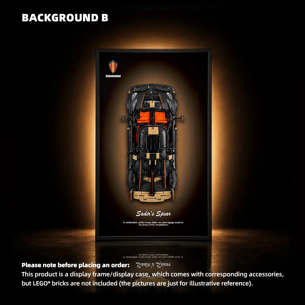 Wall Display Frame for LEGO® Technic™ Koenigsegg Sadair's Spear Megaca (42232)