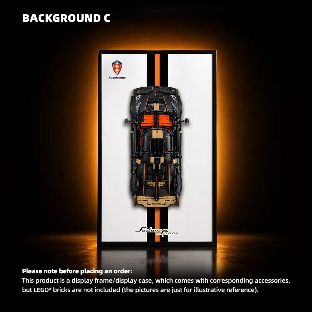 Wall Display Frame for LEGO® Technic™ Koenigsegg Sadair's Spear Megaca (42232)