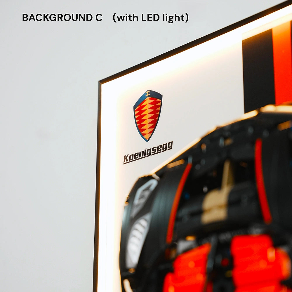 Wall Display Frame for LEGO® Technic™ Koenigsegg Sadair's Spear Megaca (42232)