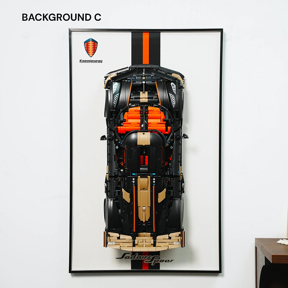 Wall Display Frame for LEGO® Technic™ Koenigsegg Sadair's Spear Megaca (42232)