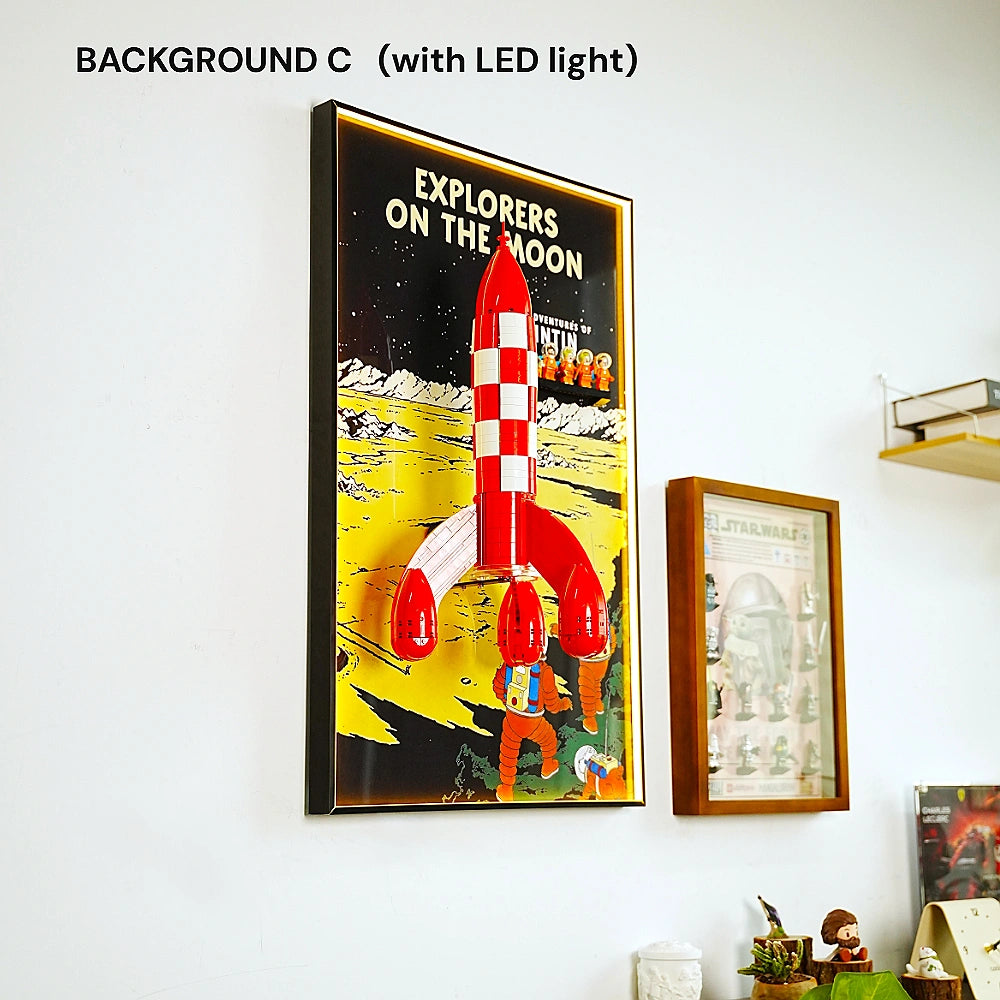 Wall Display Frame for LEGO® Tintin Moon Rocket (21367)