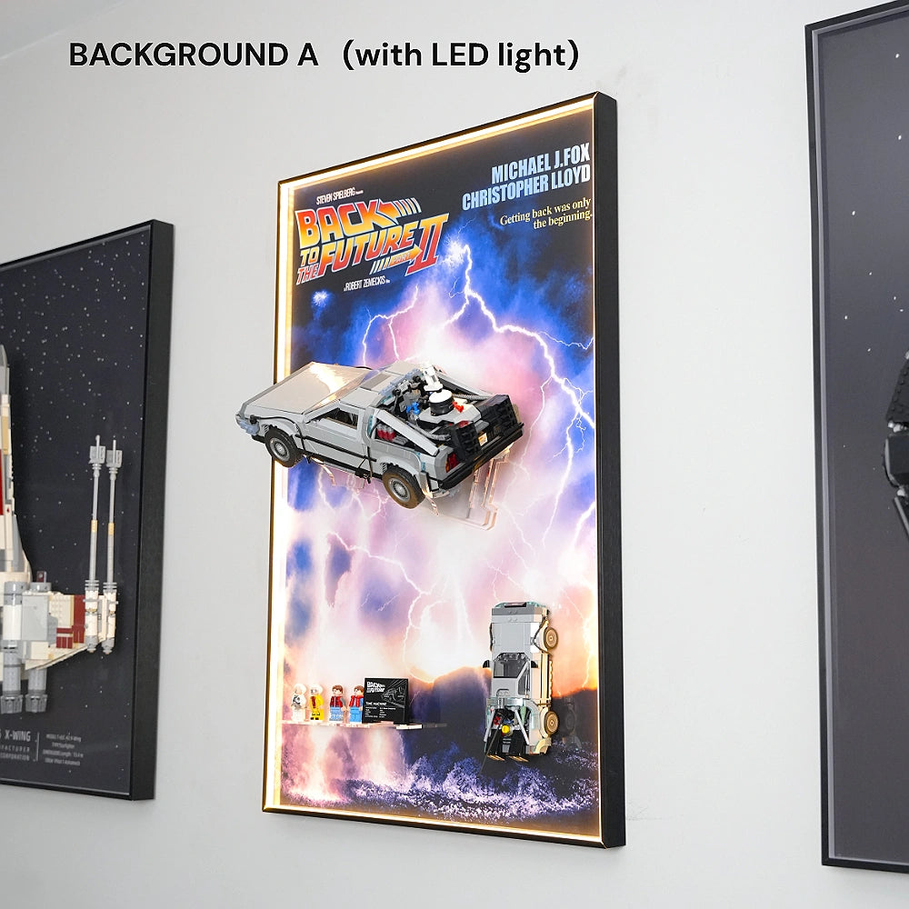 Wall Display frame for LEGO® ICONS™ Back to the Future Time Machine (77256 & 10300)