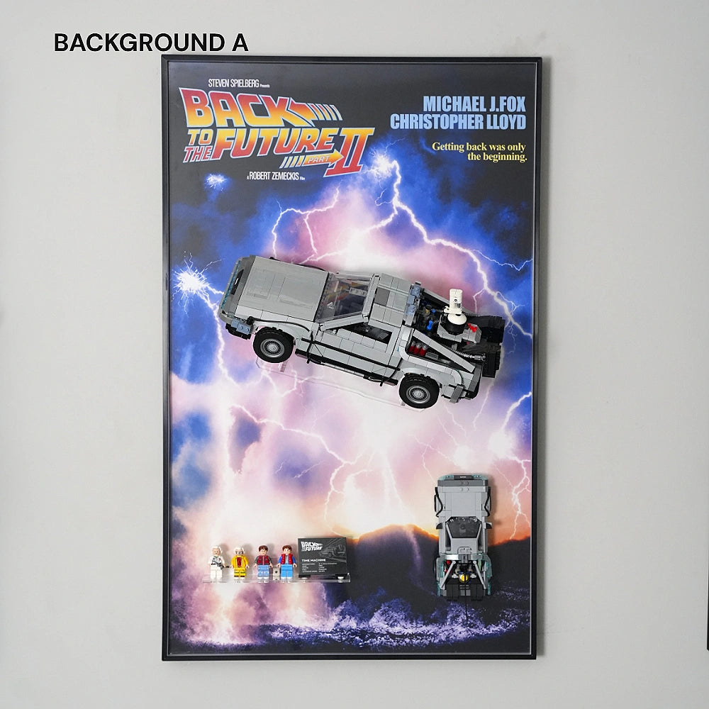 Wall Display frame for LEGO® ICONS™ Back to the Future Time Machine (77256 & 10300)
