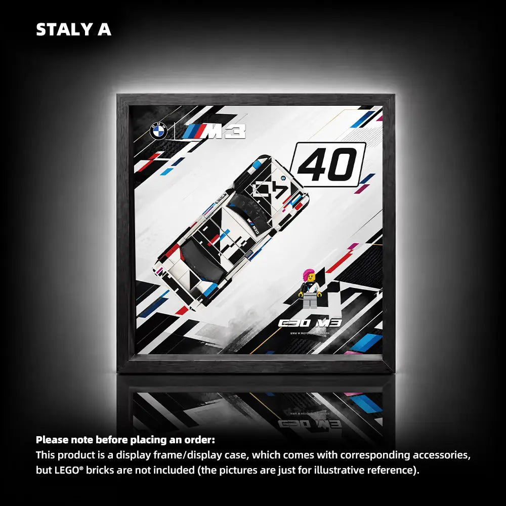 Wall Mountable Display Case for LEGO® Speed Champions BMW M3 (E30) (77263)