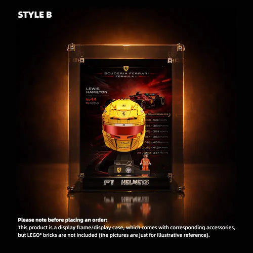 Acrylic Display Case for LEGO® Editions Scuderia Ferrari HP Helmet (43014)&(43022)