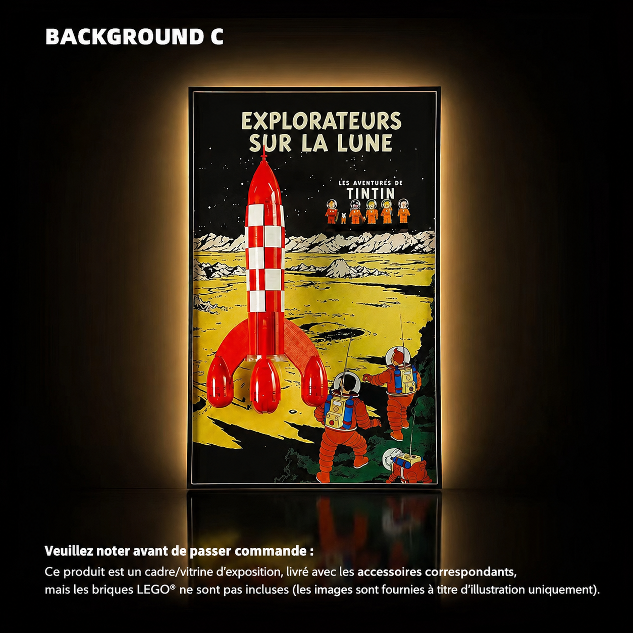 Wall Display Frame for LEGO® Tintin Moon Rocket (21367)