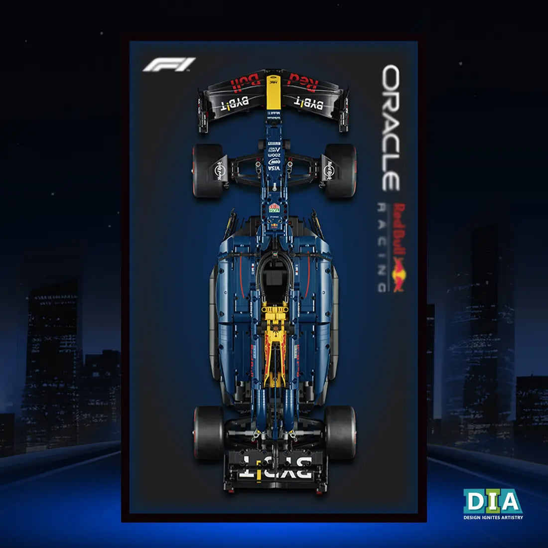 Lego Wall Mount Frame for Oracle Red Bull Racing RB20 F1 Car 42206 - dia-dia-dia