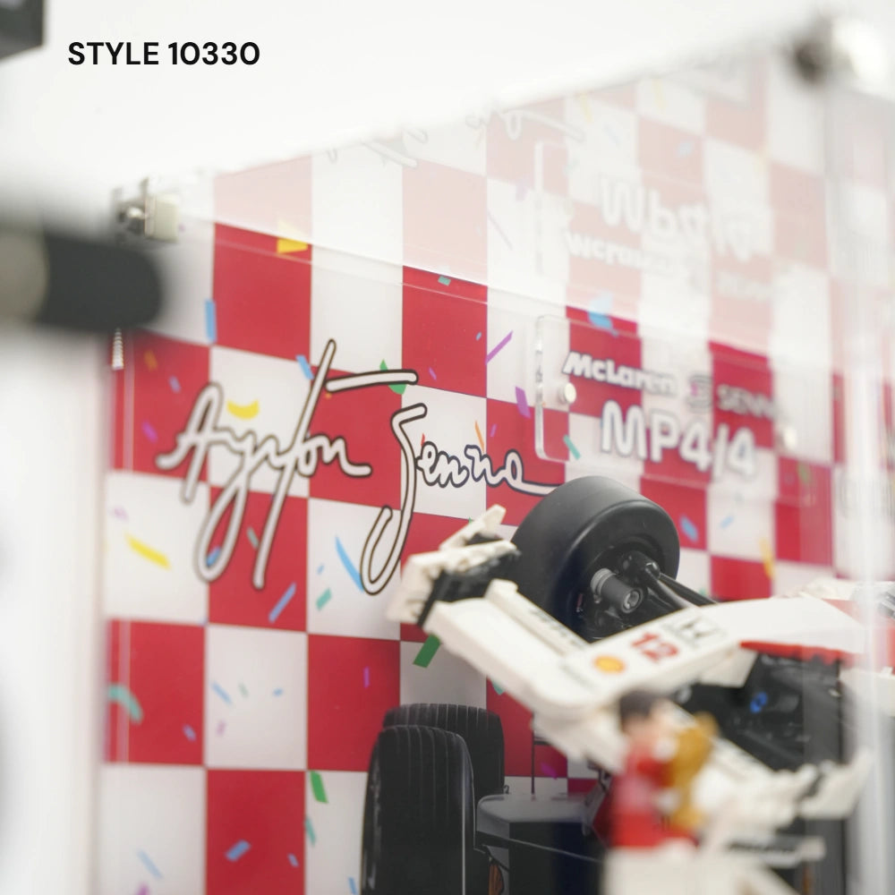 Acryl-Vitrine LEGO MCLAREN MP4/4 F1 & AYRTON SENNA