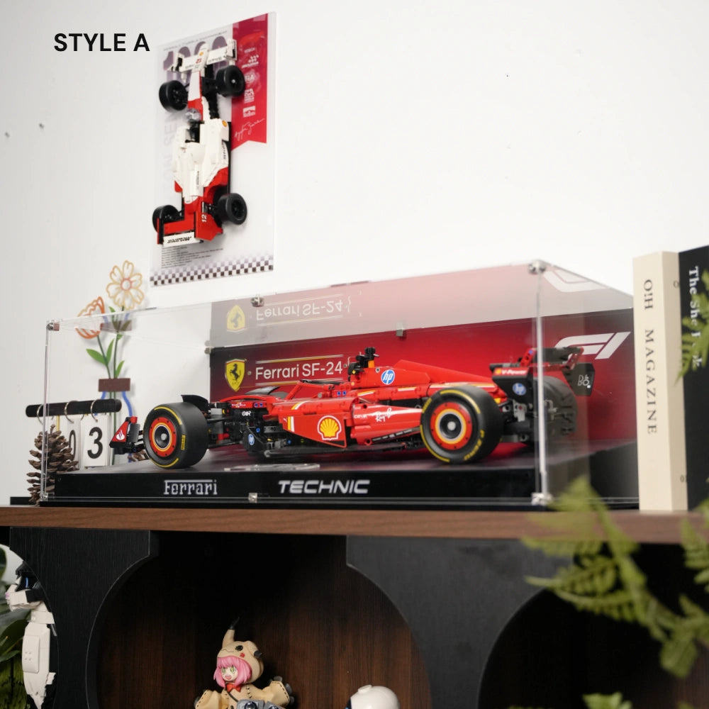 LEGO Ferrari SF-24 42207 Acrylic Display Case – Dia Display Studio LEGO Ferrari SF-24 42207 Acrylic Display Case – Dia Display Studio