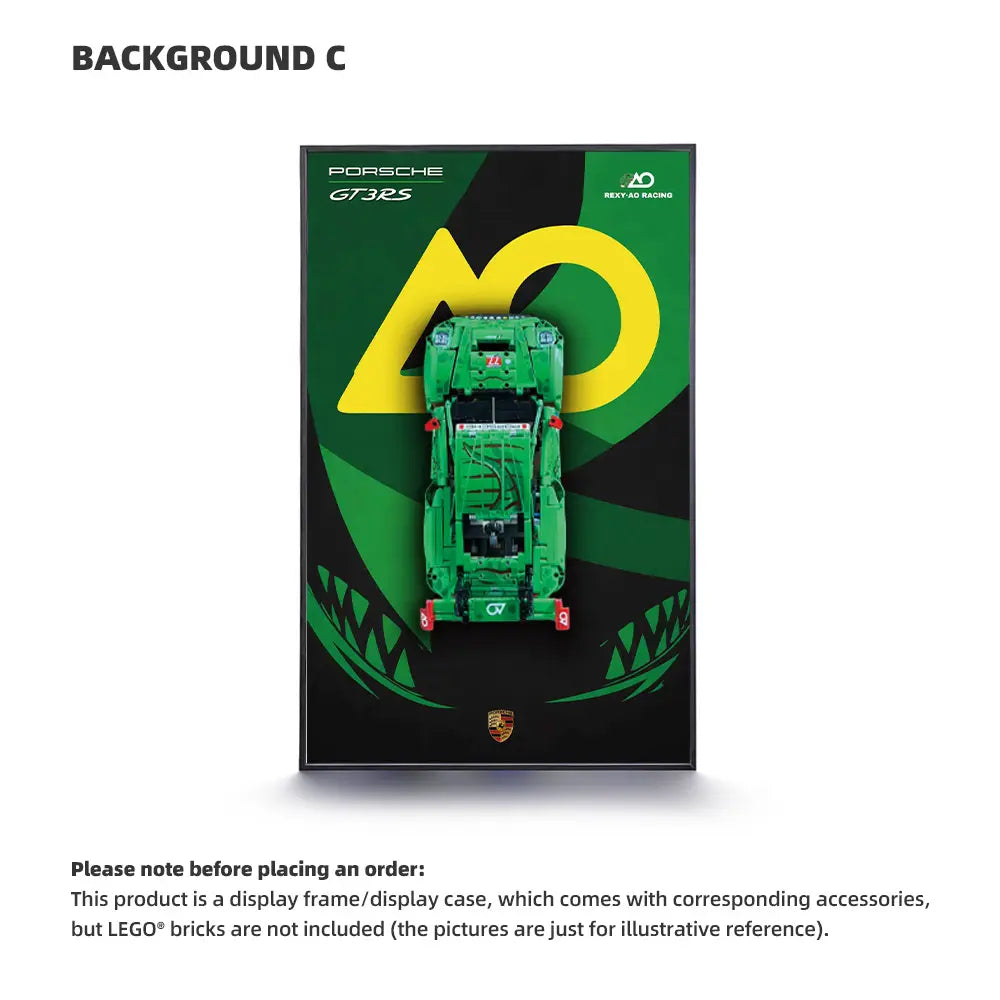 Wall Display Frame for LEGO® Porsche 911 GT3 R REXY AO Racing Car (42224)