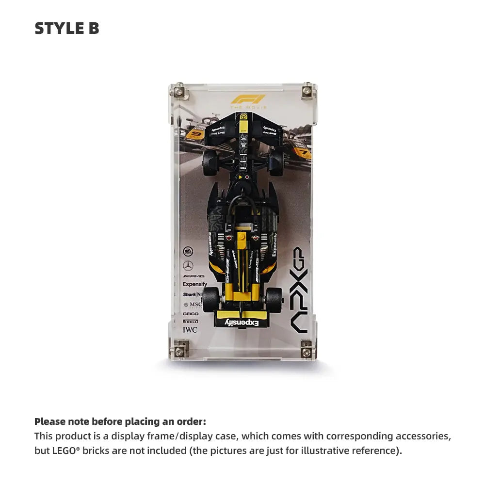 LEGO F1 Display Acrylic Case for APXGP Team Race Car from The Movie (77252)