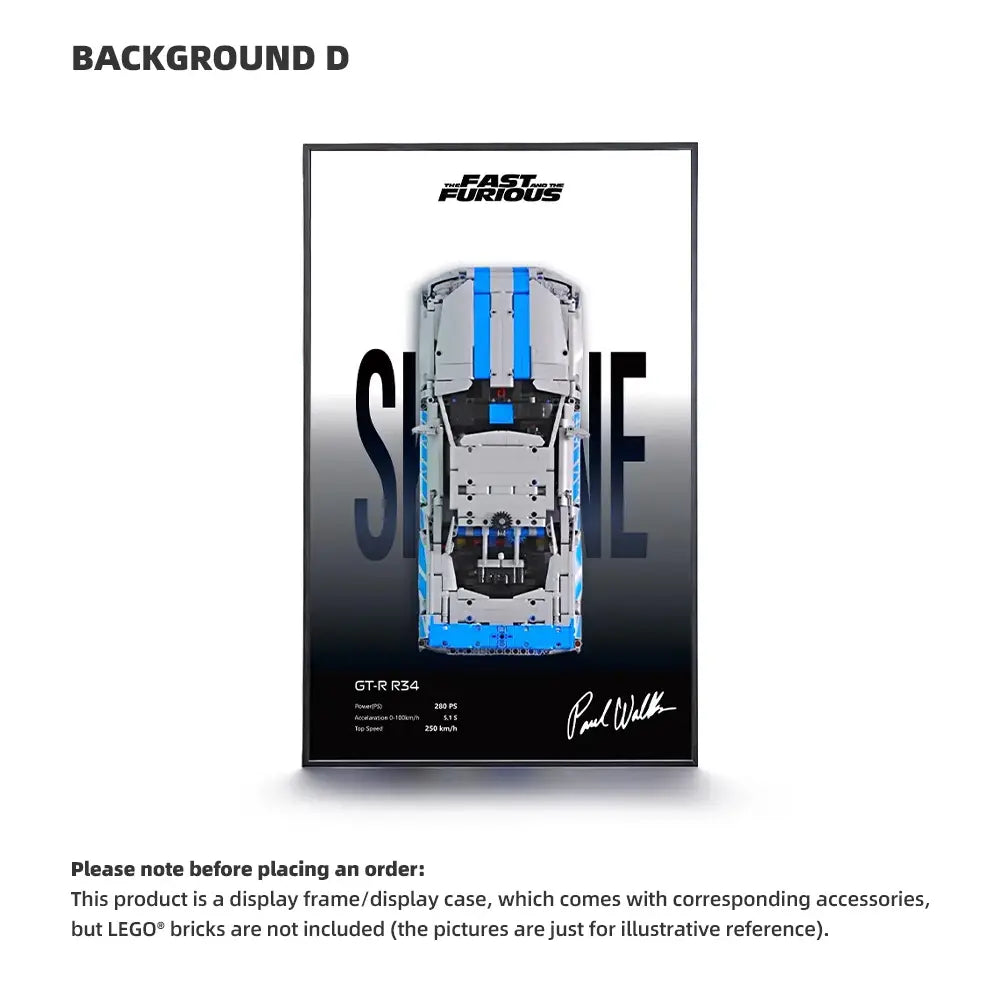 LEGO Display Frame for 2 Fast 2 Furious Nissan Skyline GT-R R34 Car (42210)