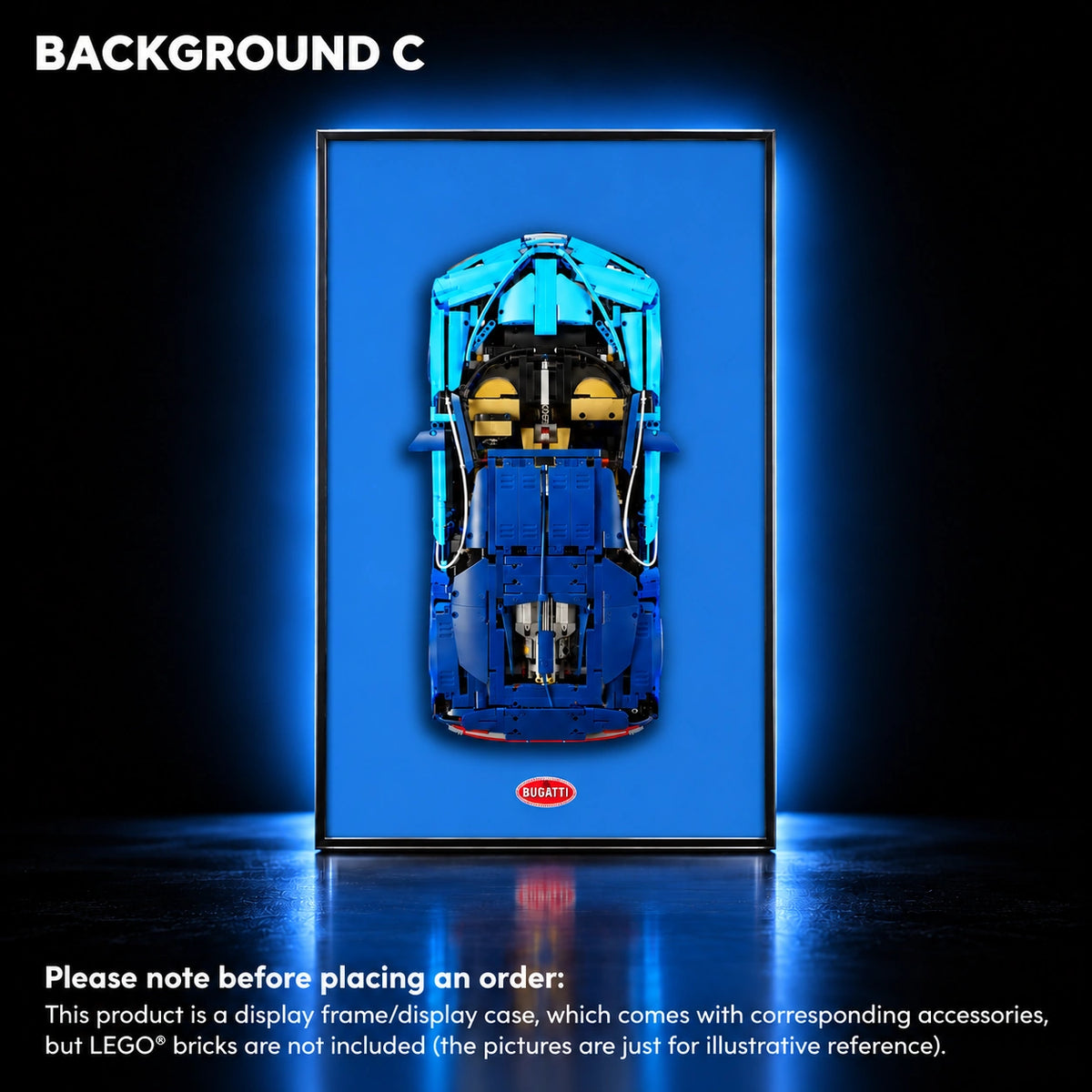 Display frame for LEGO Bugatti Chiron (42083) — Bugatti C.