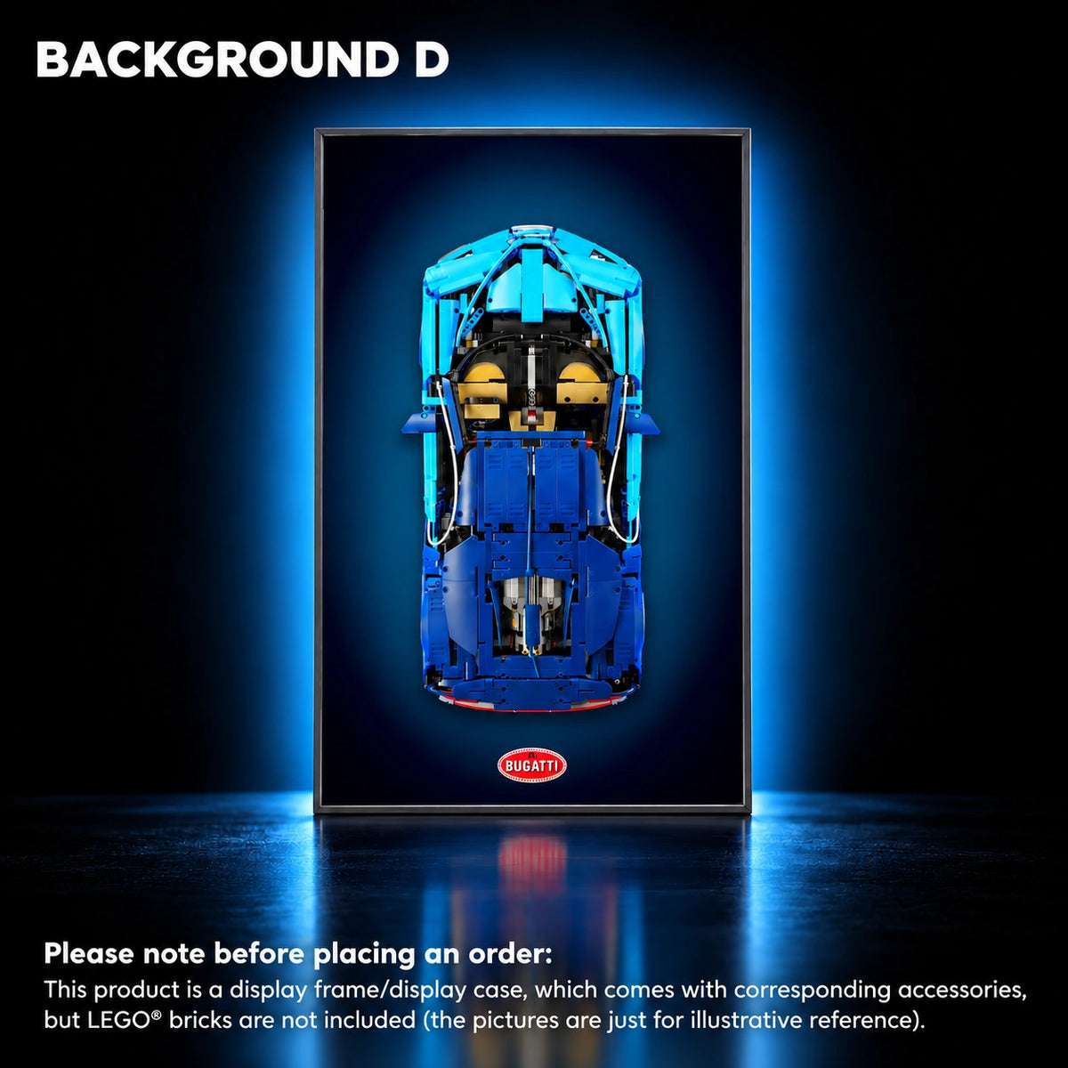 Display frame for LEGO Bugatti Chiron (42083) — Bugatti D.
