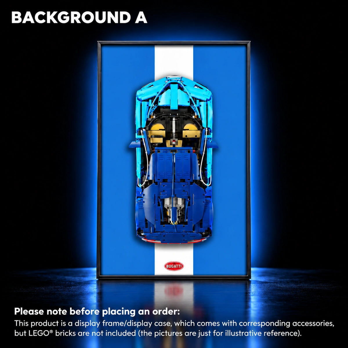 Display frame for LEGO Bugatti Chiron (42083) — Bugatti A.