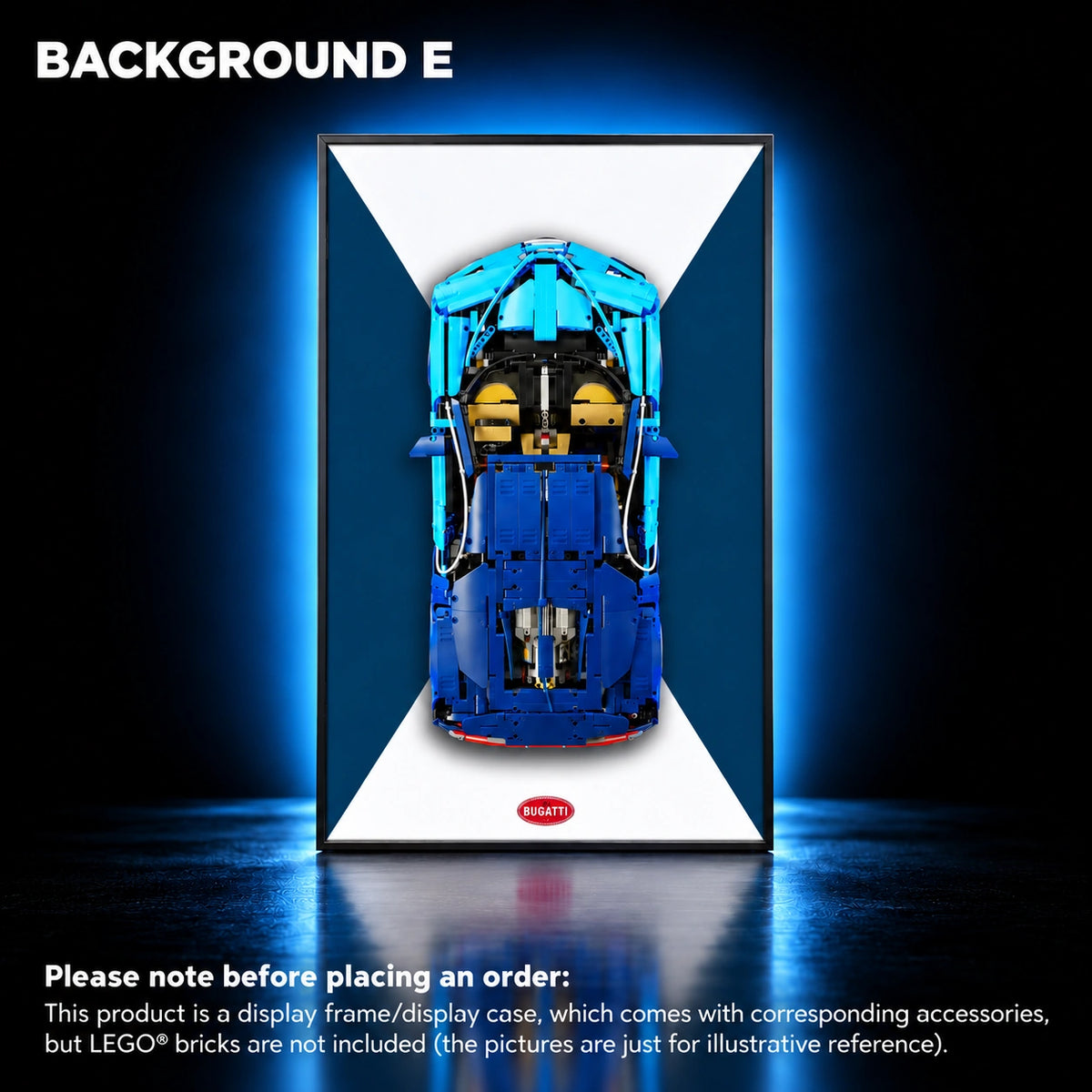 Display frame for LEGO Bugatti Chiron (42083) — Bugatti E.