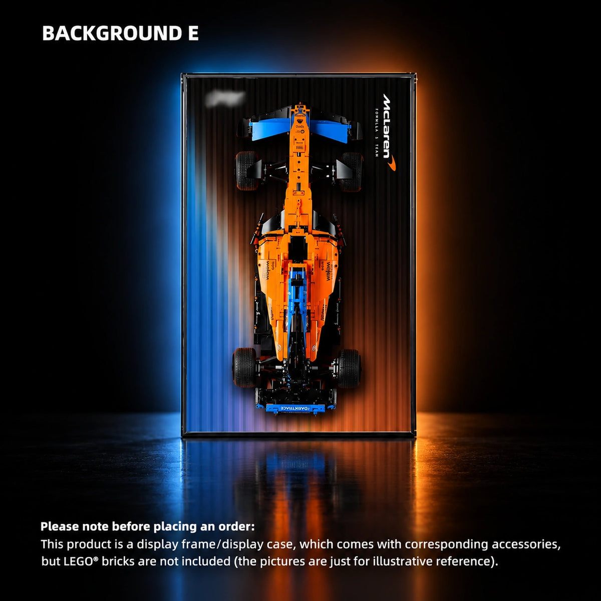 Display frame for LEGO McLaren Formula 1™ Race Car (42141) — McLaren F1 E.