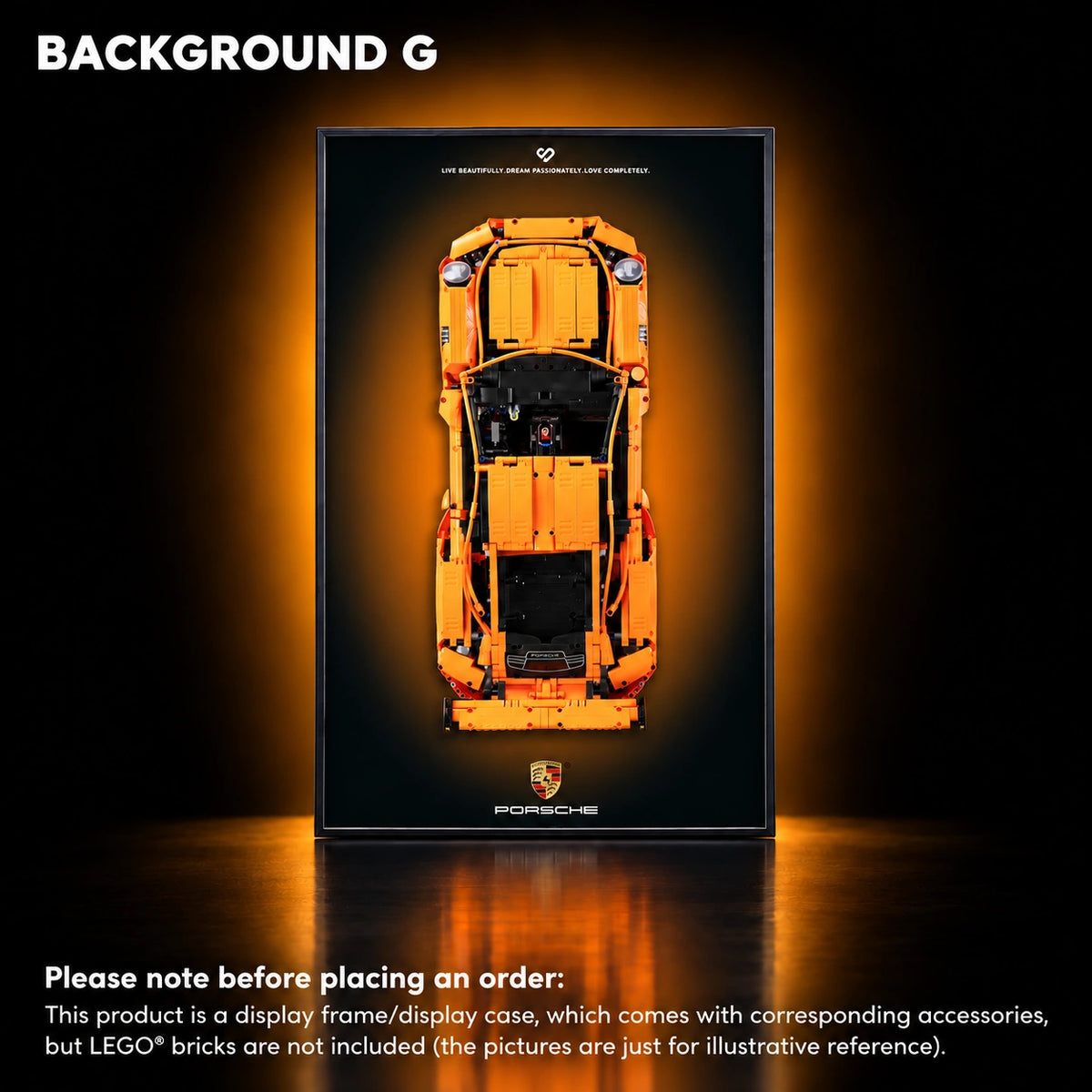 Display frame for LEGO Porsche 911 GT3 RS (42056) — Porsche GT3 G.