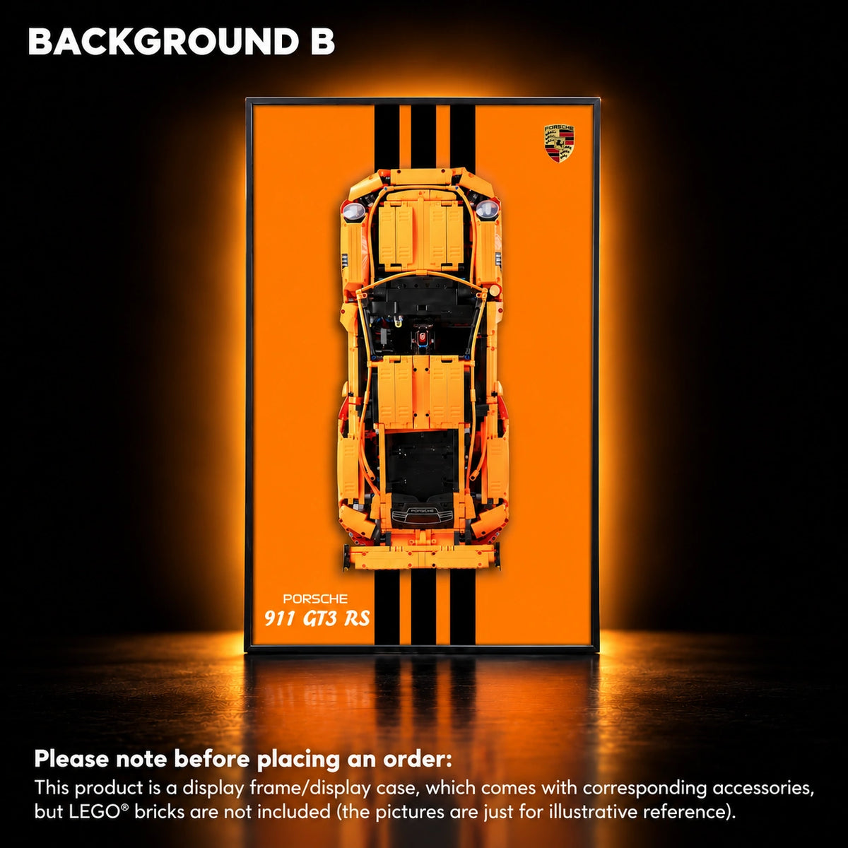 Display frame for LEGO Porsche 911 GT3 RS (42056) — Porsche GT3 B.