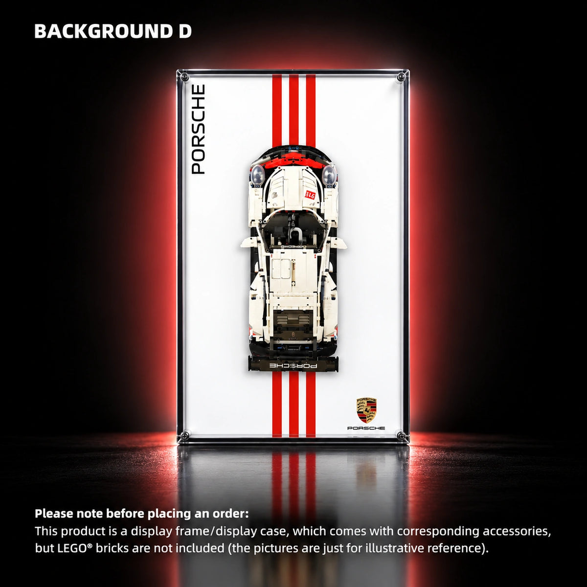 Display frame for LEGO Porsche 911 RSR (42096) — Porsche 911 D.