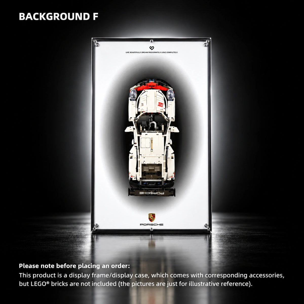 Display frame for LEGO Porsche 911 RSR (42096) — Porsche 911 F.
