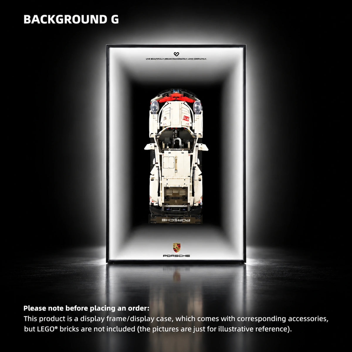 Display frame for LEGO Porsche 911 RSR (42096) — Porsche 911 G.