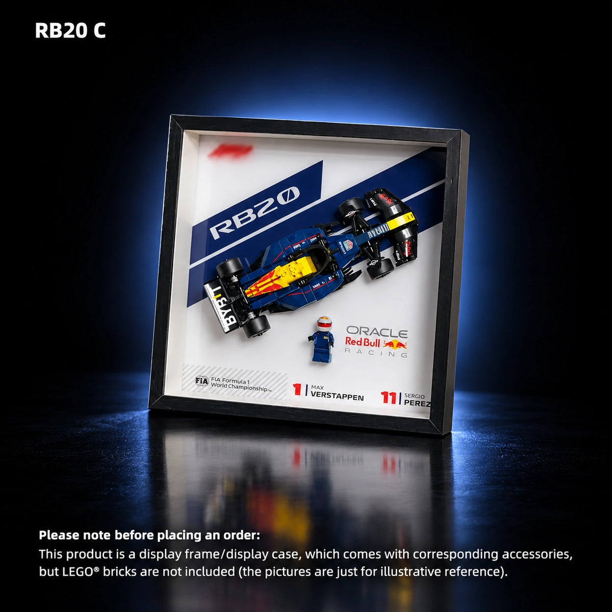 LEGO Speed Champions display case — 2025 display version — Red Bull Racing RB20（77243）, C.