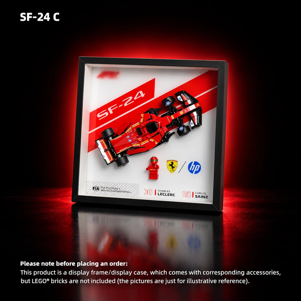 LEGO Speed Champions display case — 2025 display version — Ferrari SF-24（77242）, C.