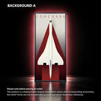 Wall-mounted display frame for LEGO Concorde (10318) — Concorde A, Metal.