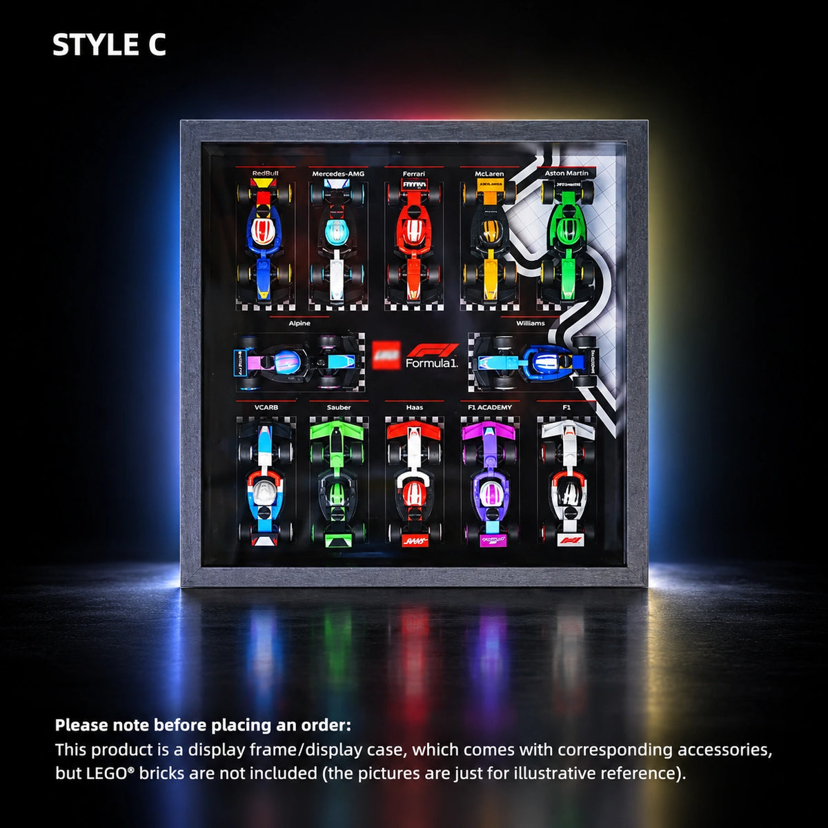 Display case for LEGO Collectible Race Cars (71049) — Collectible Race Cars C.