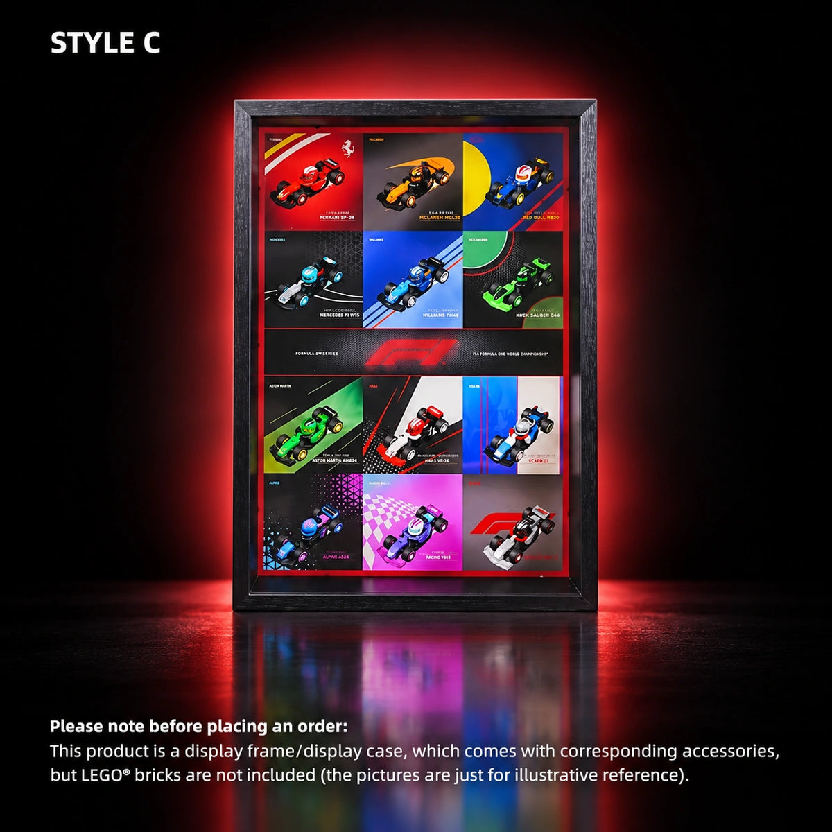 Display case for LEGO Collectible Race Cars Plus (71049) — Collectible Race Cars Plus C.
