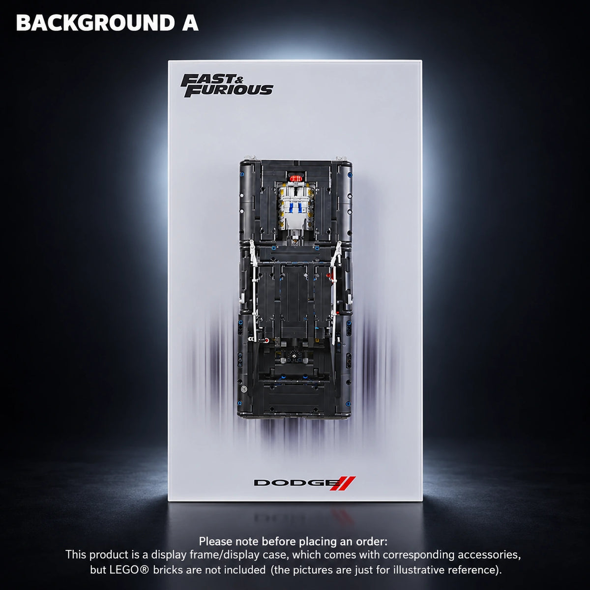 Floating-style display frame for LEGO Technic Dom's Dodge Charger(42111).