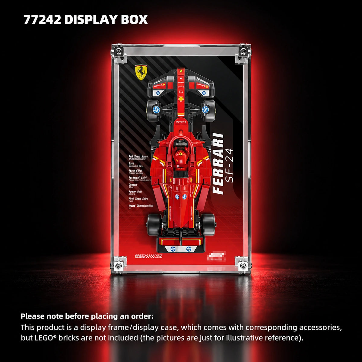 Display case for LEGO Speed Champions series PLUS — 77242 display box.