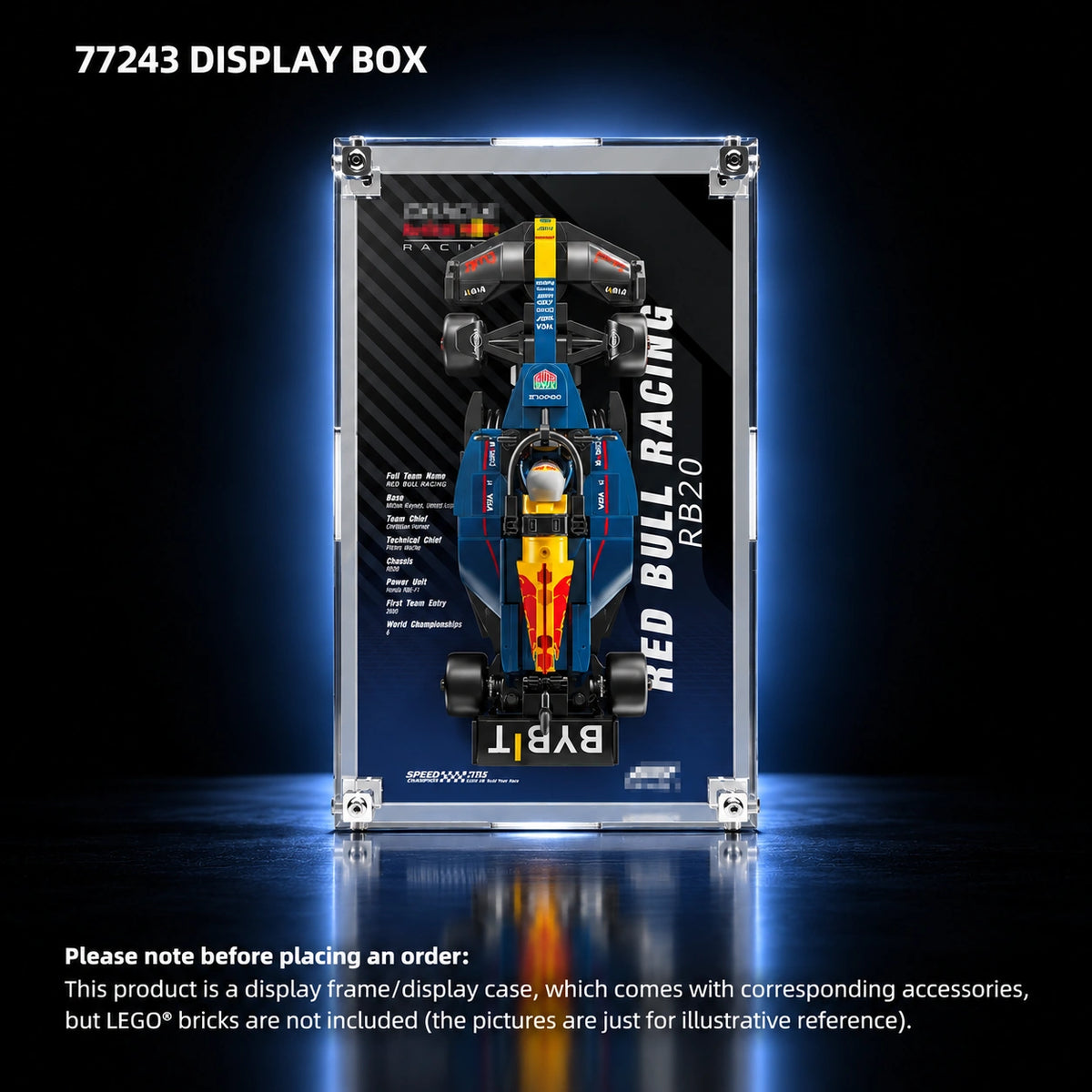 Display case for LEGO Speed Champions series PLUS — 77243 display box.