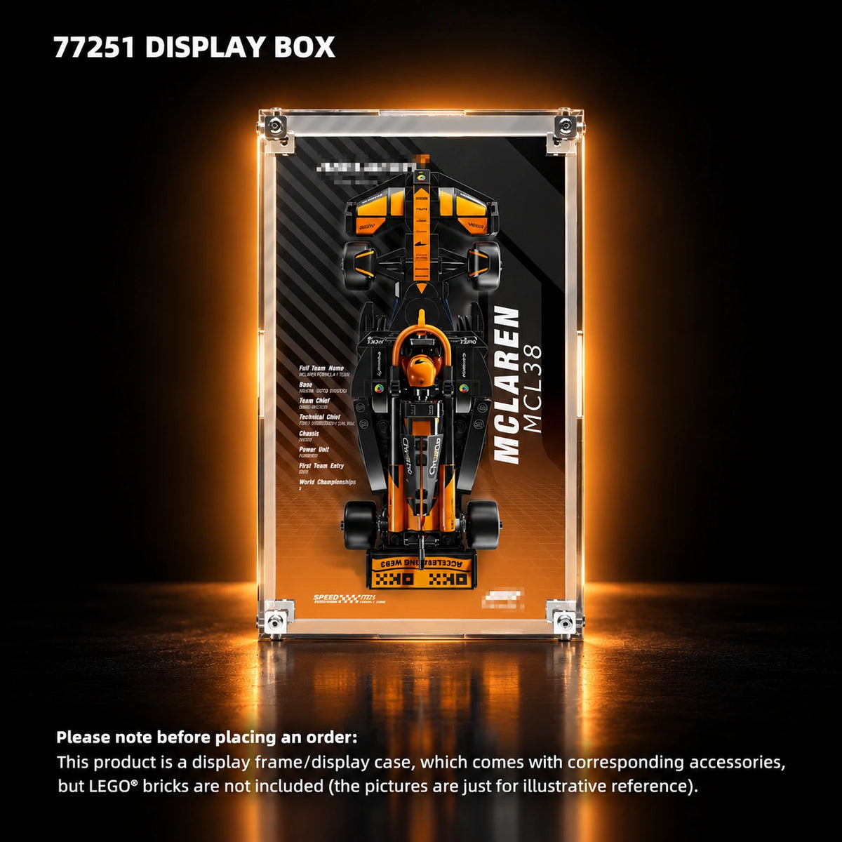 Display case for LEGO Speed Champions series PLUS — 77251 display box.
