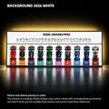 LEGO Speed Champions display frame — 2026 PLUS display version — All Speed 2026 WHITE, 47.2 × 17.7 inches/ LED USB Version (Powered by Plug or Power Bank).
