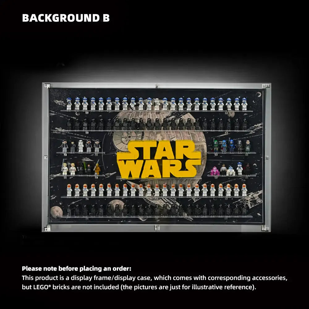 Dust Proof Wall mounted Display Case for LEGO® Star Wars™ Logo & Minifigure