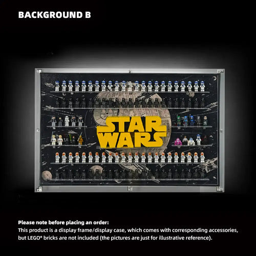 Dust Proof Wall mounted Display Case for LEGO® Star Wars™ Logo & Minifigure