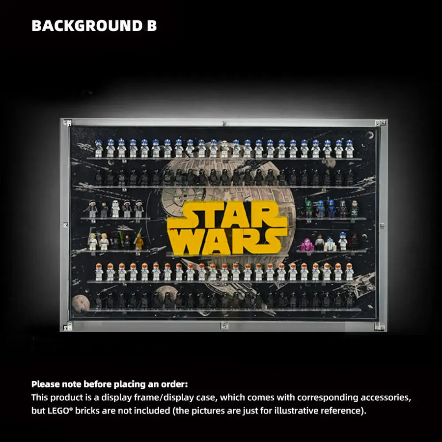 Dust Proof Wall mounted Display Case for LEGO® Star Wars™ Logo & Minifigure